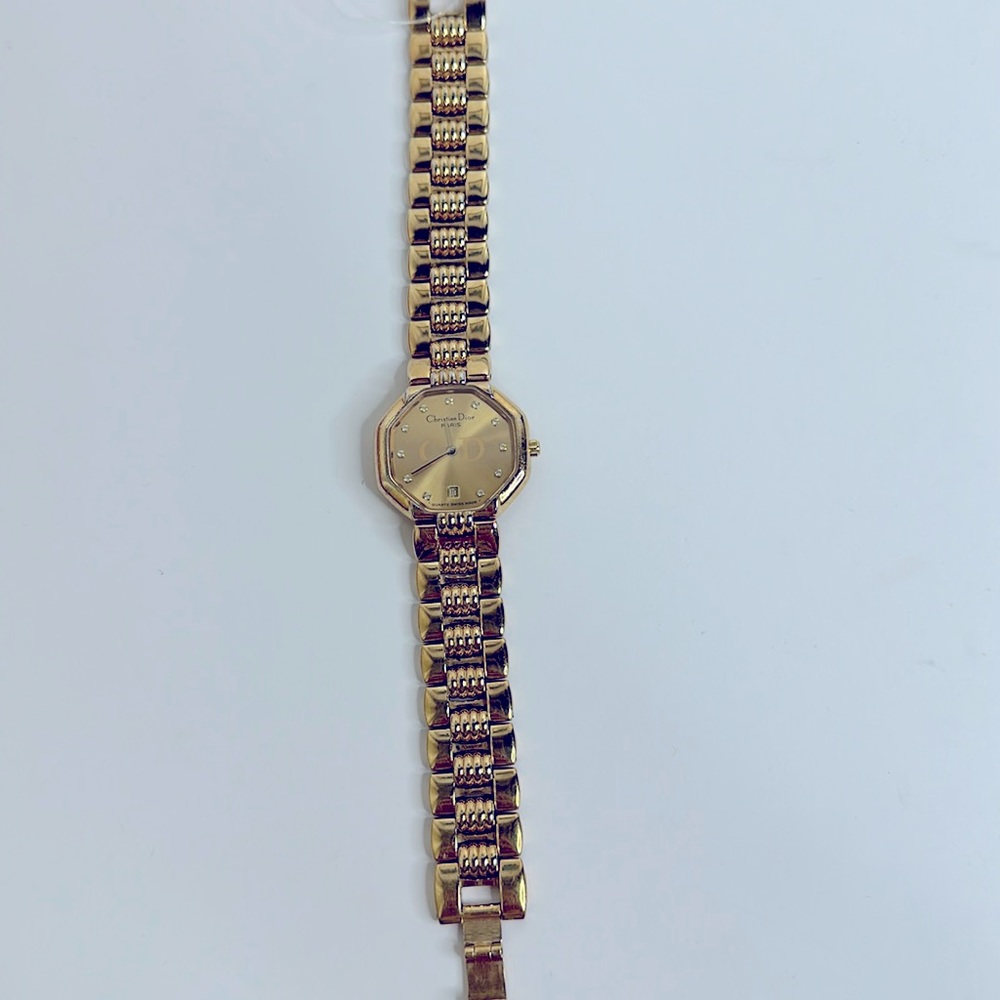 Dior octagonal gold watch